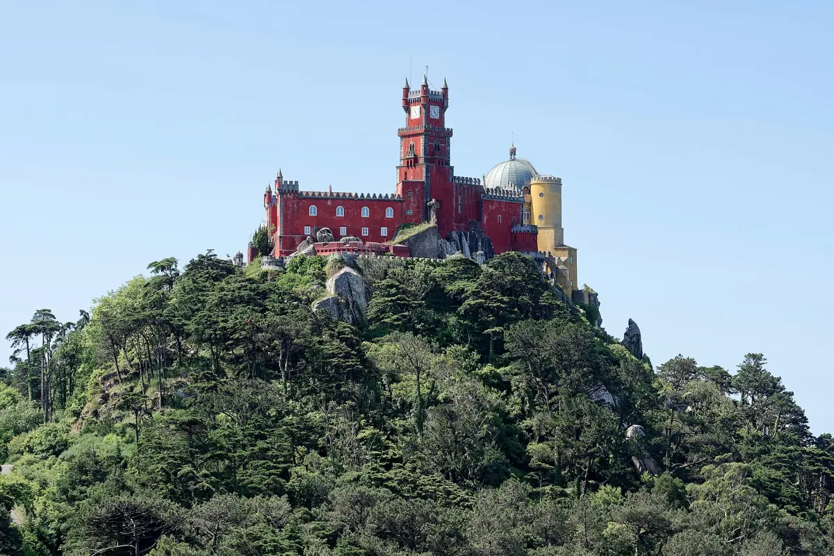 Pena Palace on its wooded hilltop