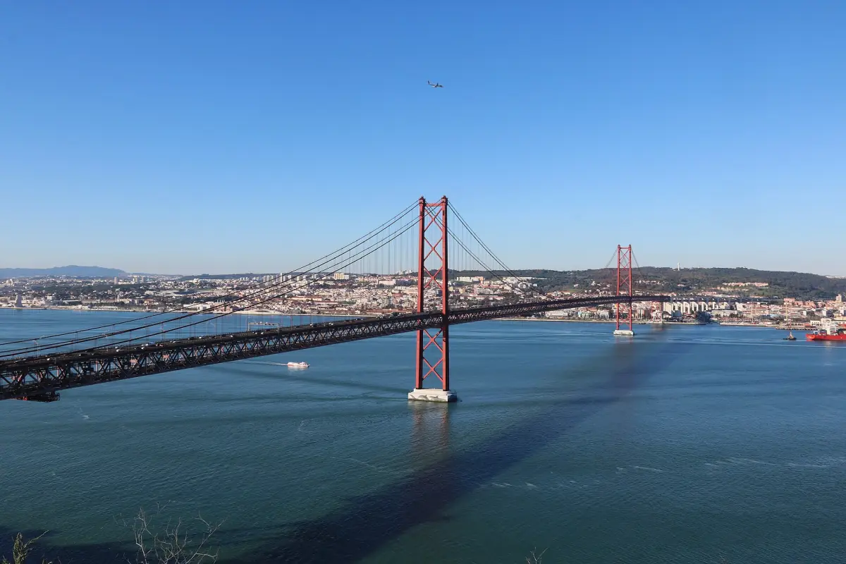 The 25 de Abril Bridge with the Cristo Rei statue
